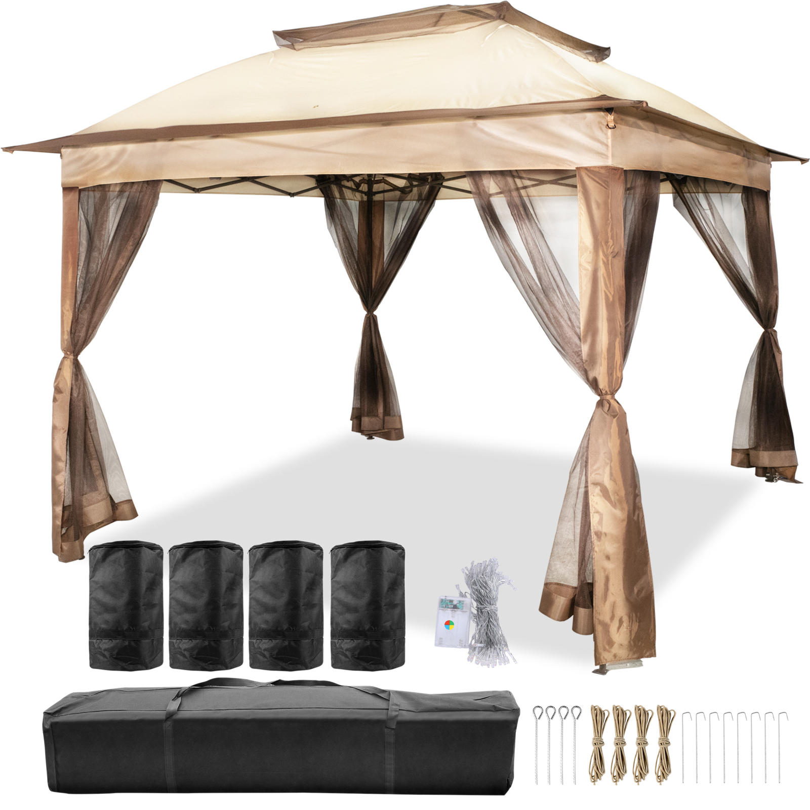 Patio Gazebo Canopy10.8x10.8ft Outdoor 2tier Tent Shelter Awning Steel W/netting от Vevor Many GEOs