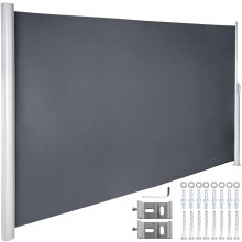 VEVOR Gray Retractable Patio Screen 118 Inch In Length Office Dividers 71Inch In Height Retractable Screen  Partition Wall Outdoor Retractable Gate Retractable Fence Outdoor Screens For Patio Privacy