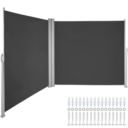 Retractable Patio Screen Retractable Side Awning, 71x236 Inch Privacy Screen