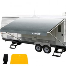 VEVOR RV Awning, Awning Replacement Fabric 20 FT, Gray Fade RV Awning Replacement, 15oz Vinyl Material Replacement Awning, Sun Shade and Waterproof Camper Fabric Size: 19 ft 2 in