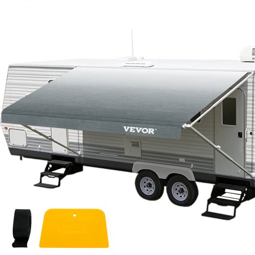 VEVOR RV Awning, Awning Replacement Fabric 13 ft 2 in, Gray Fade RV Awning Replacement, 15oz Vinyl Material Replacement Awning, Sun Shade and Waterproof Camper Awning Replacement Fabric