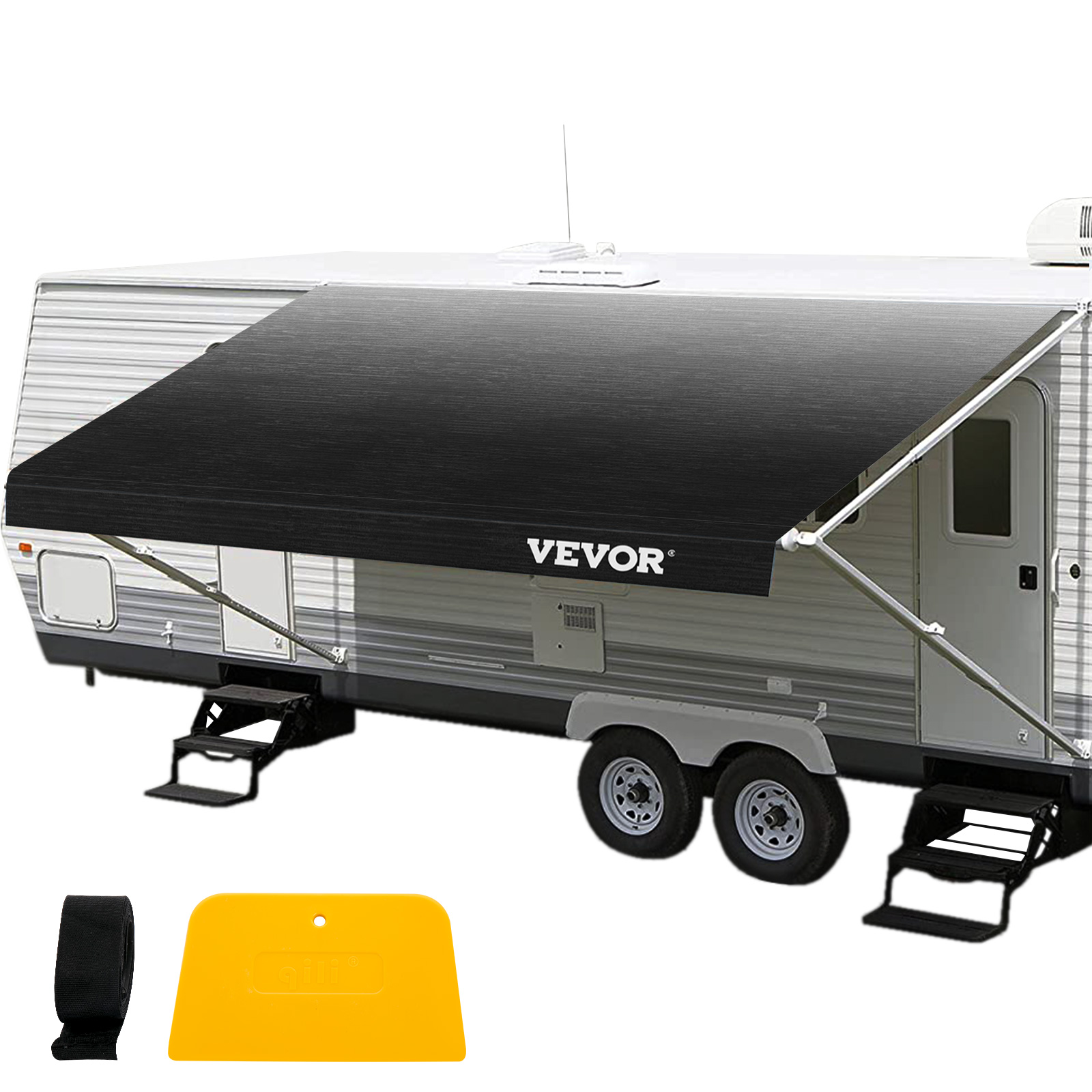 Vevor Rv Awning Fabric 20 'rv Camper Trailer Replacement 20 Ft Charcoal Fade от Vevor Many GEOs