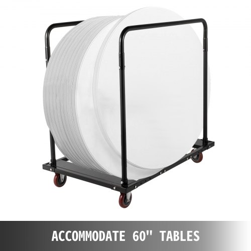 Rectangle Folding Table Cart Dolly 8-10 Table Capacity 