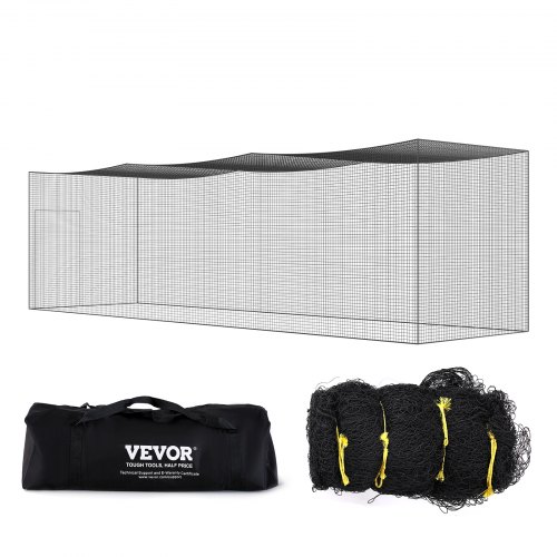 

VEVOR Baseball Batting Netting, Professional Softball Baseball Batting Hitting Training Net, Practice Portable Pitching Cage Net with Door & Carry Bag, Heavy Duty Enclosed PE Netting, 35FT (NET ONLY)