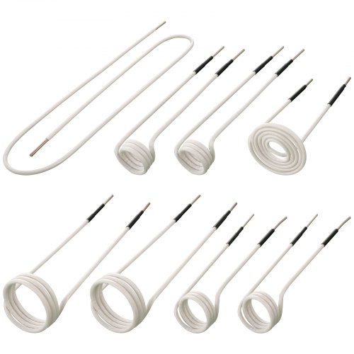 VEVOR Induction Heater Coil Kit 8PCS Most Used Induction Heater Coils with Varying Lengths, Heat Resistant Induction Heater Tool with Flexibility and
