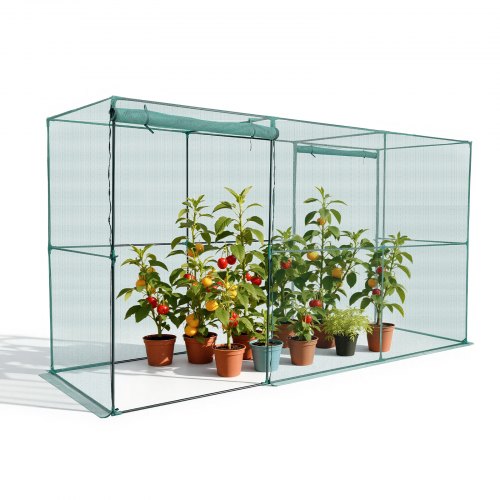 VEVOR Crop Cage, 3.56 x 1.2 x 1.94 m Plant Protection Tent with Zippered Door, Wind-Resistant Tall Crop Cage, Easy to Install, Outdoor Raised Bed Cover, Tomato Plant Netting for Garden Patio Lawn