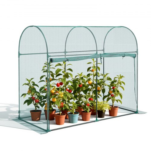 VEVOR Crop Cage, 1.8 x 0.91 x 1.5 m Plant Protection Tent with Zippered Door, Wind-Resistant Tall Crop Cage, Easy to Install, Outdoor Raised Bed Cover with Frame, Plant Netting for Garden Patio Lawn