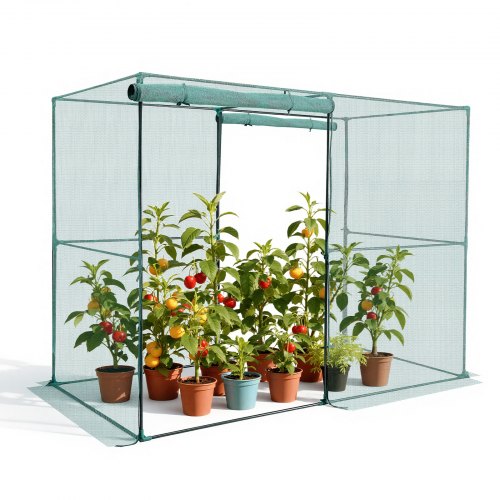 VEVOR Crop Cage, 2.39 x 1.2 x 1.8 m Plant Protection Tent with Zippered Door, Wind-Resistant Tall Crop Cage, Easy to Install, Outdoor Raised Bed Cover, Tomato Plant Netting for Garden Patio Lawn