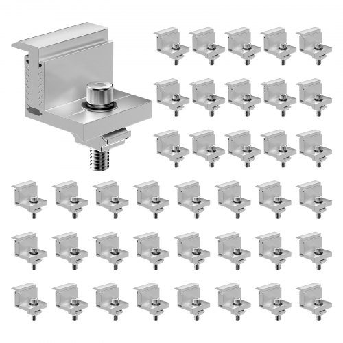 

VEVOR Solar Panel Z Mounting Bracket 35-50mm Adjustable Bracket End Clamps 40PCS