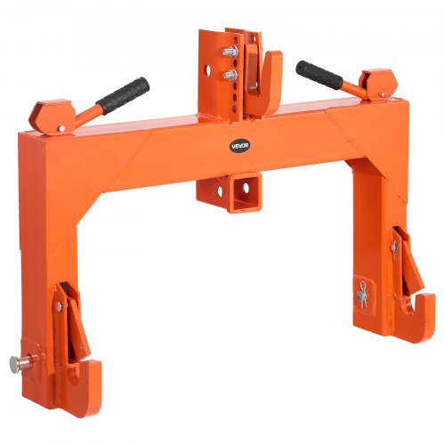 

VEVOR 3-Point Quick Hitch with 2 in Receiver, 3000 Lbs Lift Capacity, 3-Pt Hitch with 5 Level Adjustable Bolt, Adaptation to Category 1 & 2 Tractor, Heavy Duty 3 Point Attachments, Orange