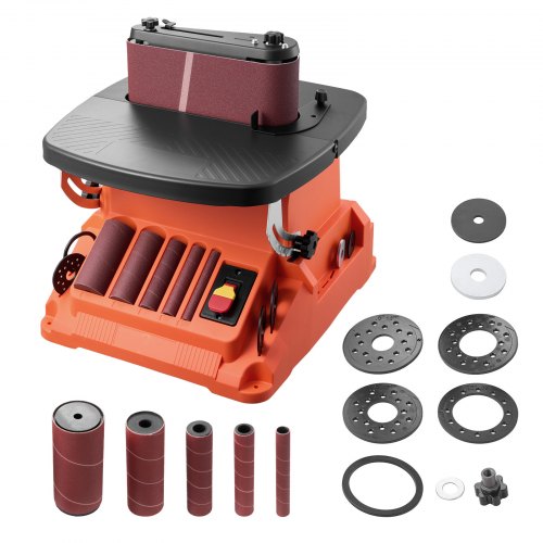 VEVOR Oscillating Belt and Spindle Sander 2400RPM Bench Spindle Sander 5 Sleeves