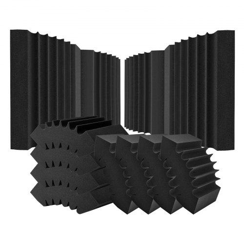 

VEVOR Acoustic Foam Panels 4 Pack 16.5 x 6.3 x 12 in Adhesive for Wall Ceiling