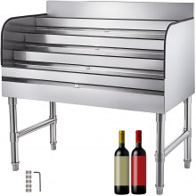 Wine Display Liquor Display Rack 4-Tier Stainless Steel Bottle Display Stand