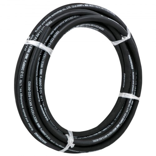 VEVOR Hydraulic Hose 50 Feet Rubber Hydraulic Hoses with 2 High-Tensile ...