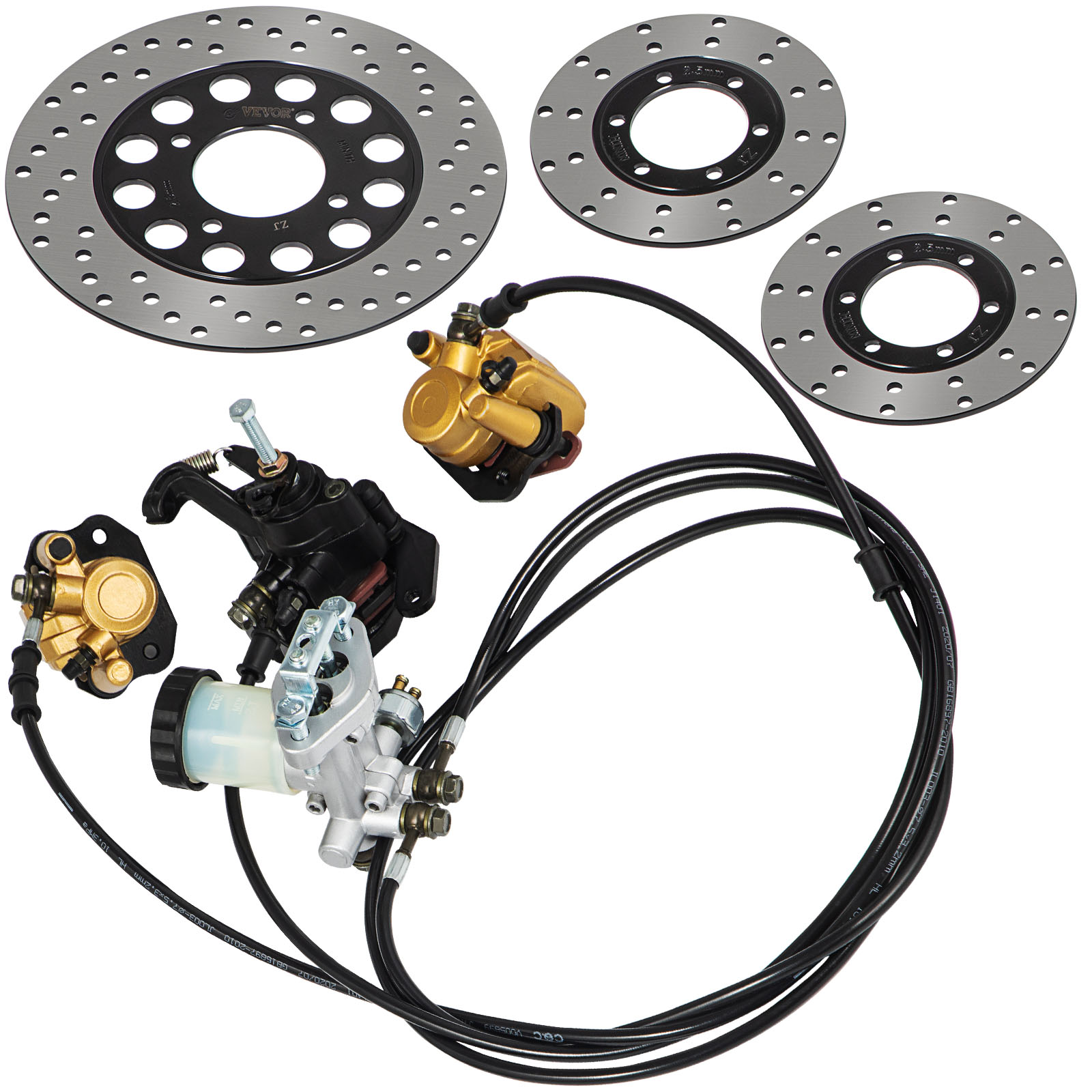 Hydraulic Brake Caliper Master Cylinder Assembly For 8" -12" Go Kart Golf Cart E - Foto 12