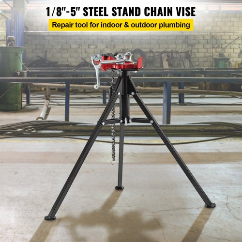 VEVOR Tripod Pipe Chain Vise, 1/8"5" Pipe Capacity with Portable