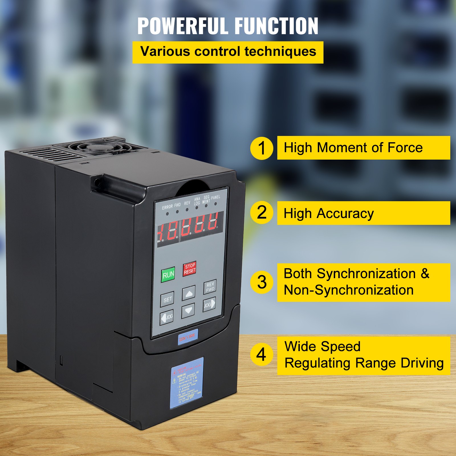 VEVOR VFD 1.5KW,Variable Frequency Drive 7A,CNC VFD Motor Drive Inverter Converter 220V,for