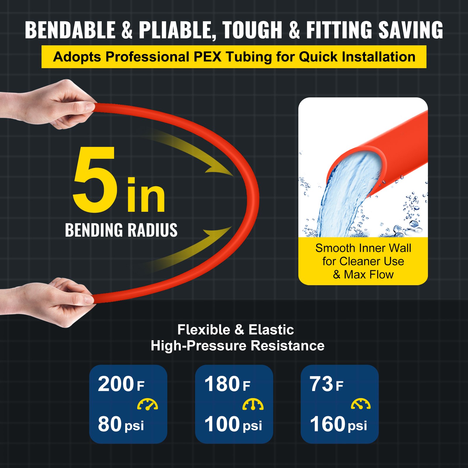 1/2in x 1000ft feet Pex Tubing Oxygen Barrier O2 EVOH Pex-B Red Radiant ...