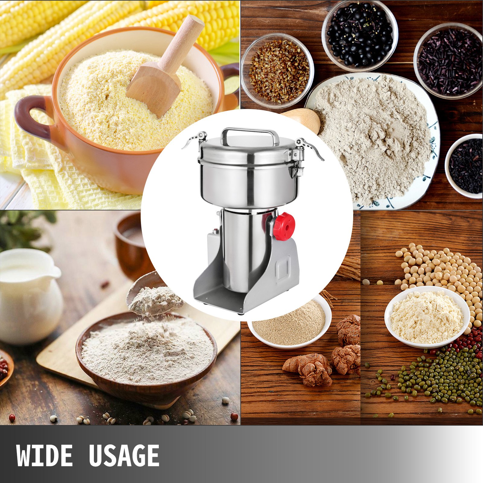 VEVOR 1000g Electric Herb Grain Mill Grinder 25000 R/min Pepper Grinding High Speed VEVOR EU