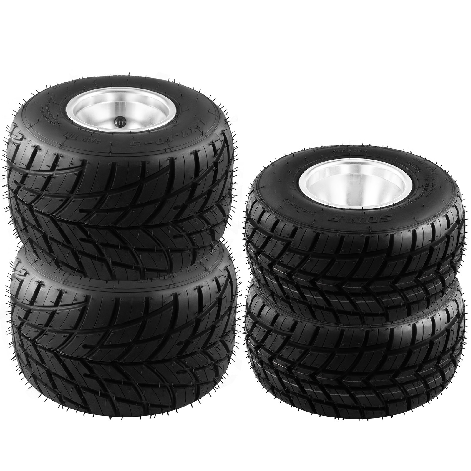 Go Kart Wheels Go Kart Rain Tires Durable 2 Front And 2 Rear 10x4.50-5 ...