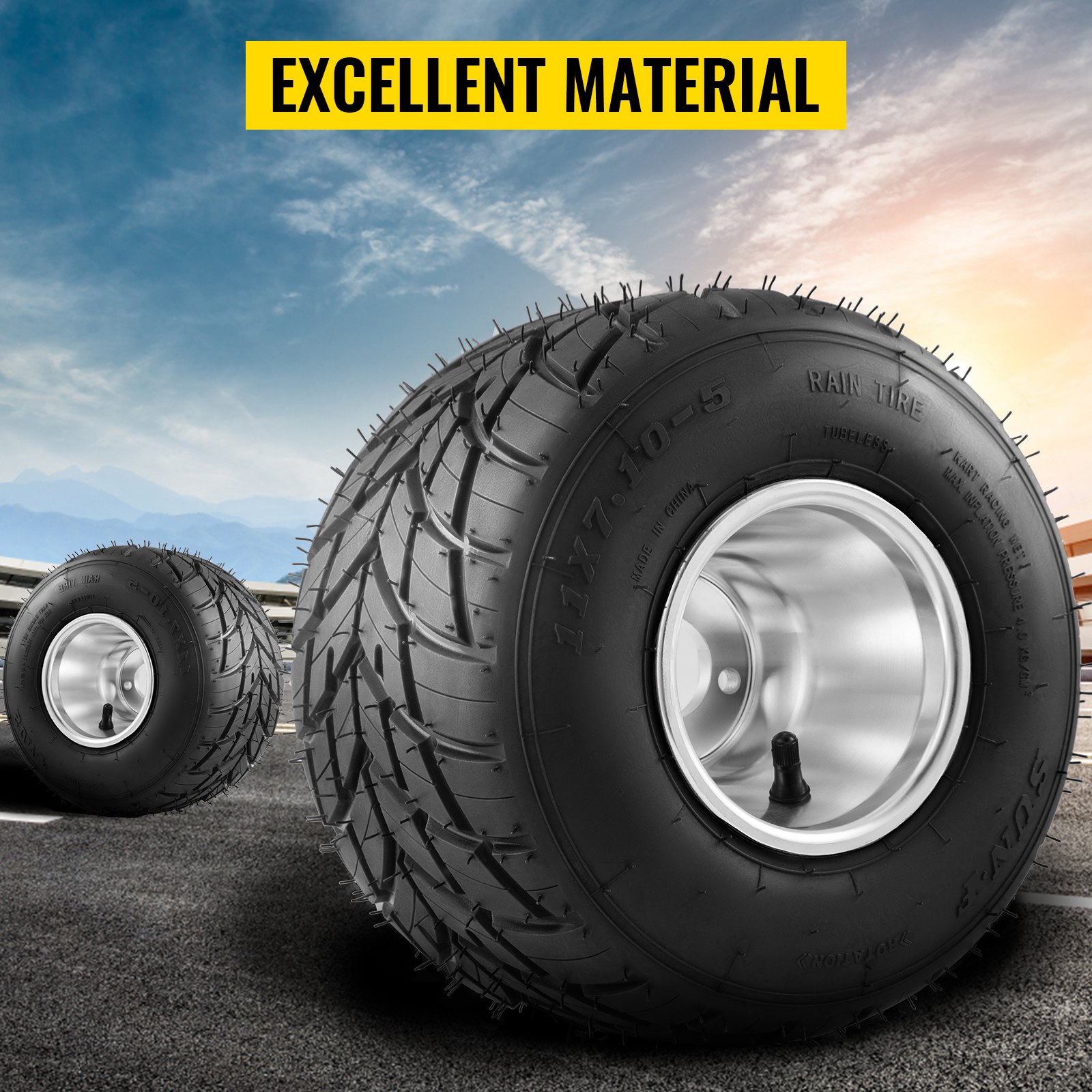 VEVOR Go Kart Tires and Rims, 2pcs Rear Tires Rims, Go Cart Wheels and