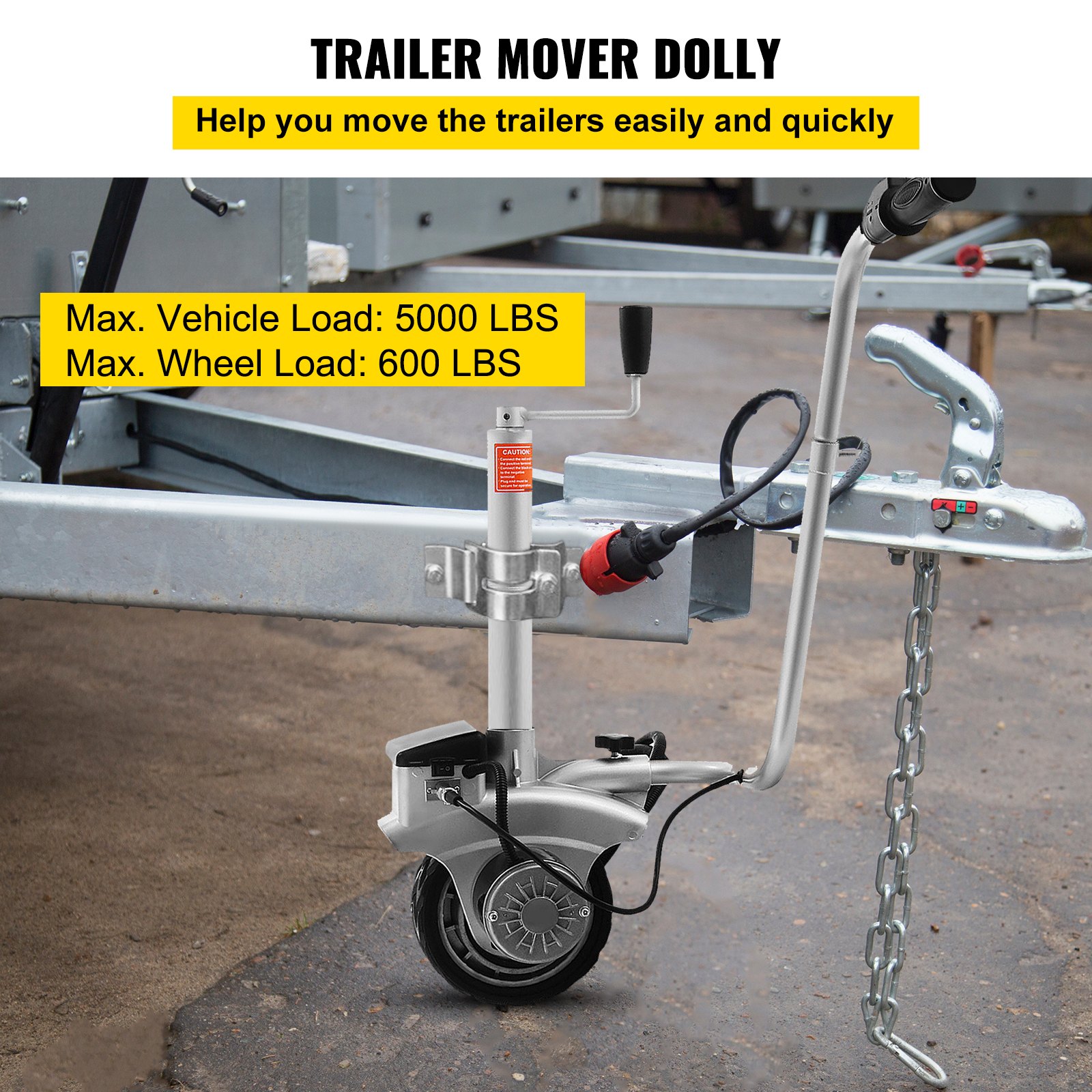 VEVOR Trailer Mover 350W 12V Electric Trailer Jack Max Vehicle Load