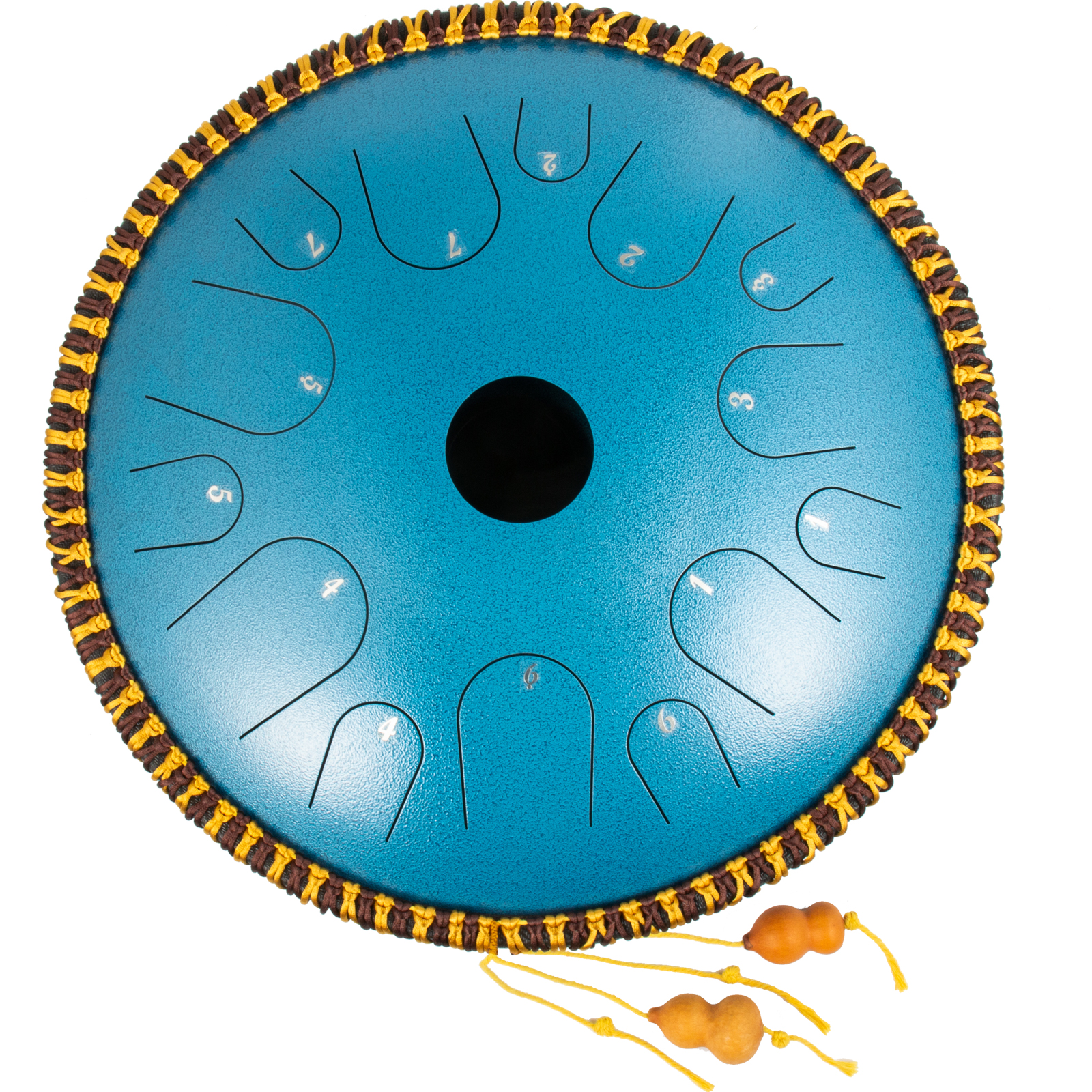 Tongue Drum 14 Notes, Dish Shape Drum, 14 Inches Dia. With Rope