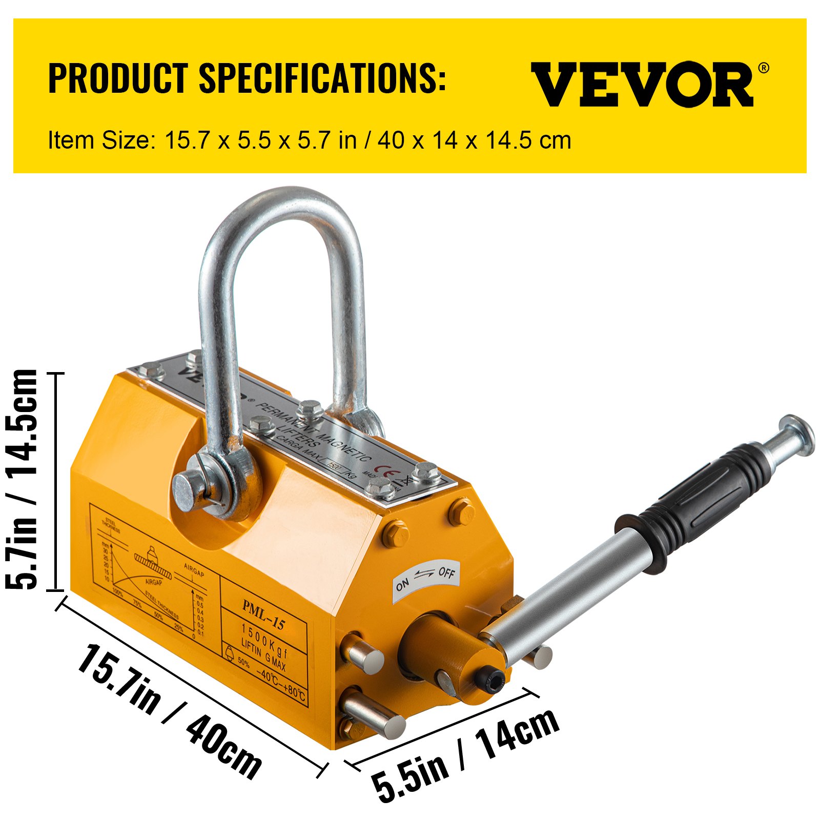 VEVOR VEVOR 1500KG Steel Lifter, 3300Lbs Heavy Duty