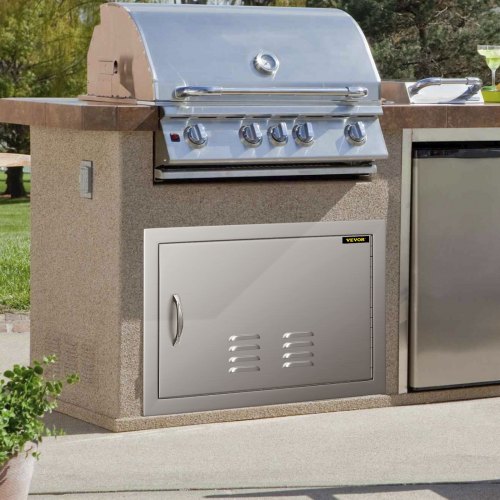 VEVOR BBQ Access Door 24 x 17 Inch Horizontal Island Door with Vents