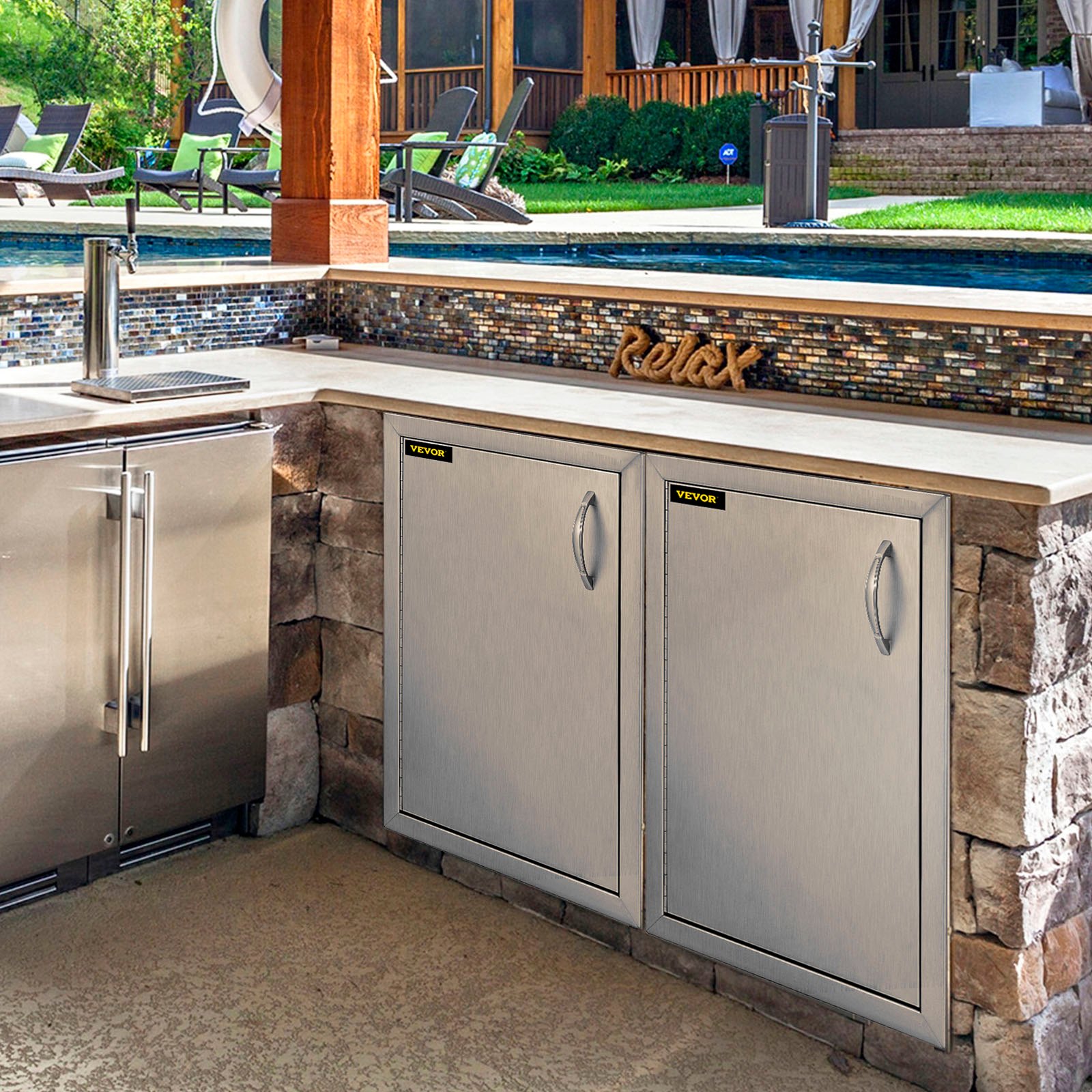 VEVOR Outdoor Kitchen Access Door 16"x 22" Single Wall Construction
