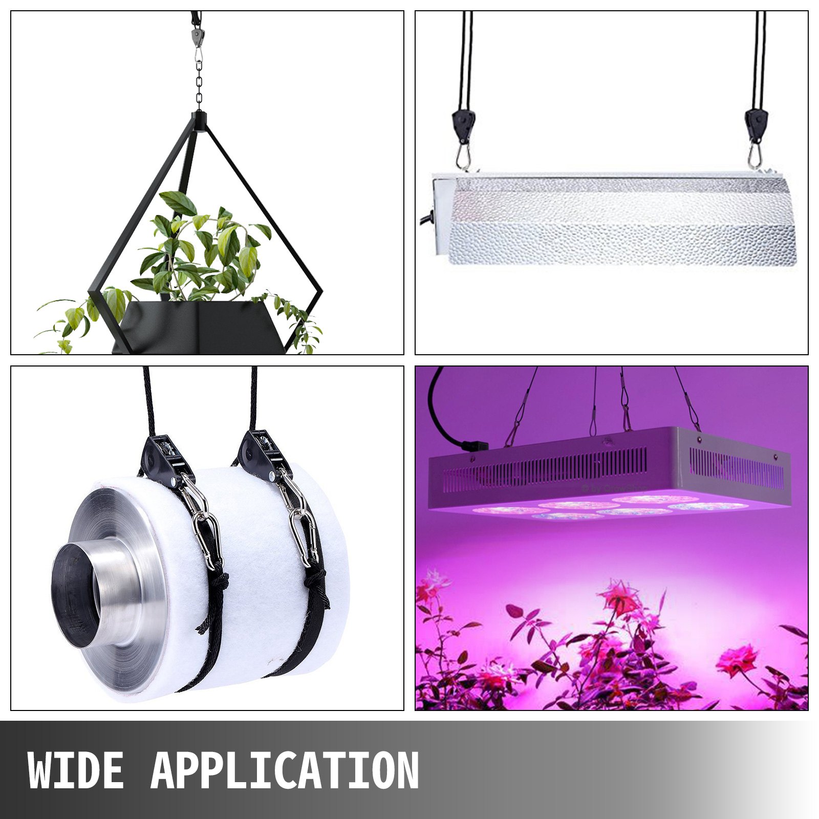 VEVOR Grow Light Rope 25Pair, Heavy Duty Adjustable Rope Clip Hanger 1/