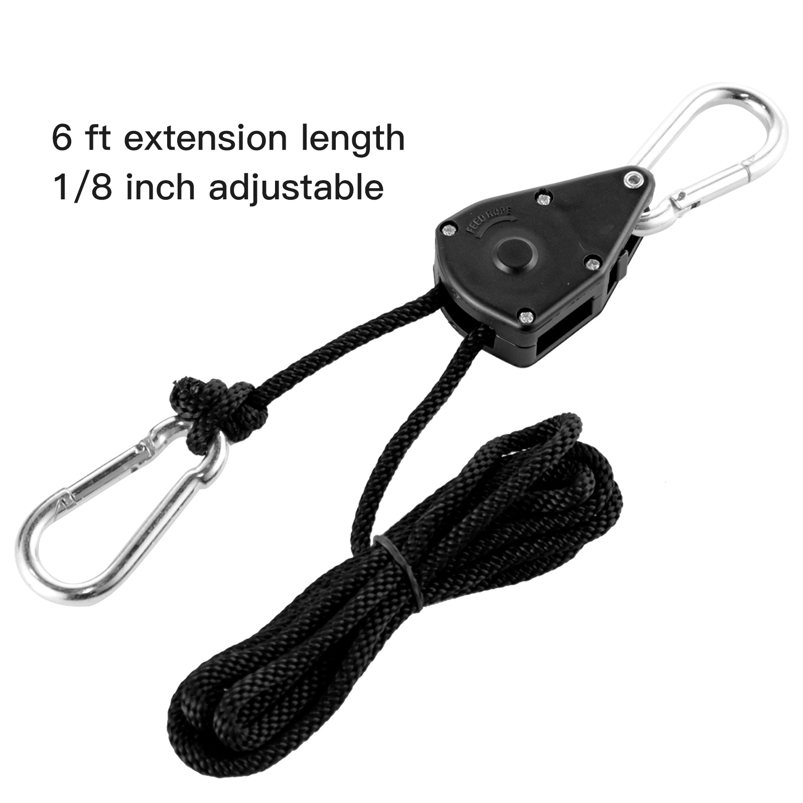 VEVOR Light Hangers Adjustable 2-Pair Rope Clip Hanger 1/8 Inch Grow ...