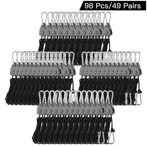 VEVOR Grow Light Rope 49Pair, Heavy Duty Adjustable Rope Clip Hanger 1/