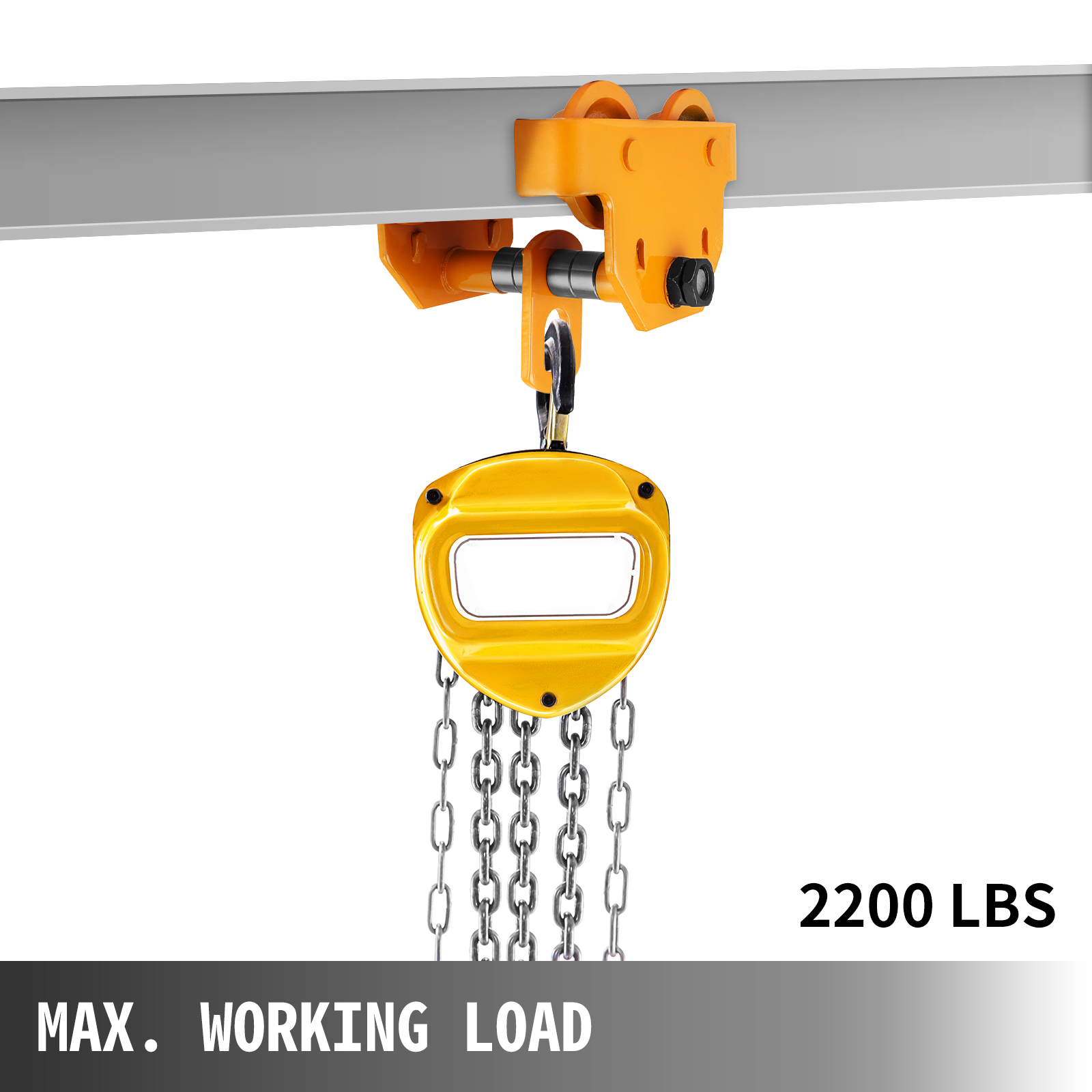 1 Ton Steel Ibeam Push Beam Track Roller Trolley For Overhead Garage Hoist VEVOR US