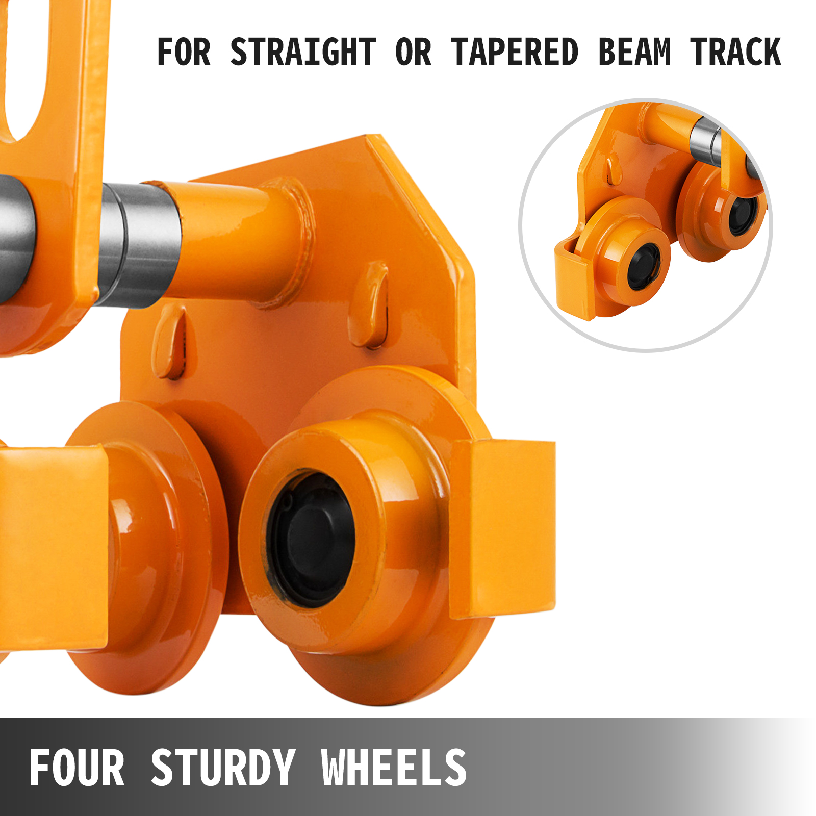 1 Ton Steel Ibeam Push Beam Track Roller Trolley For Overhead Garage