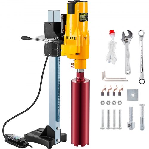 VEVOR 8 Inch/205MM Diamond Core Drilling Machine 3980W Diamond Core Drill Rig with Stand and Drill Bits,Wet Dry Core Drill Rig for Diamond Concrete ...