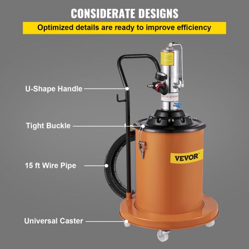 VEVOR Portable 20L Grease Pump Set Electric 5 Gallon Air Operated ...