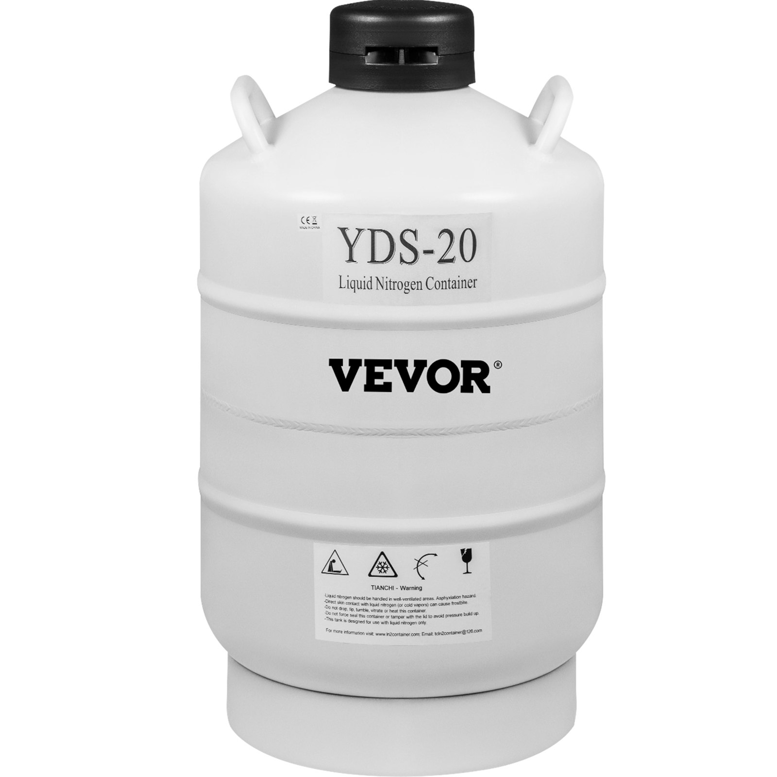 VEVOR 20L Liquid Nitrogen Tank Aluminum Alloy Liquid Nitrogen Dewar Static Cryogenic Container