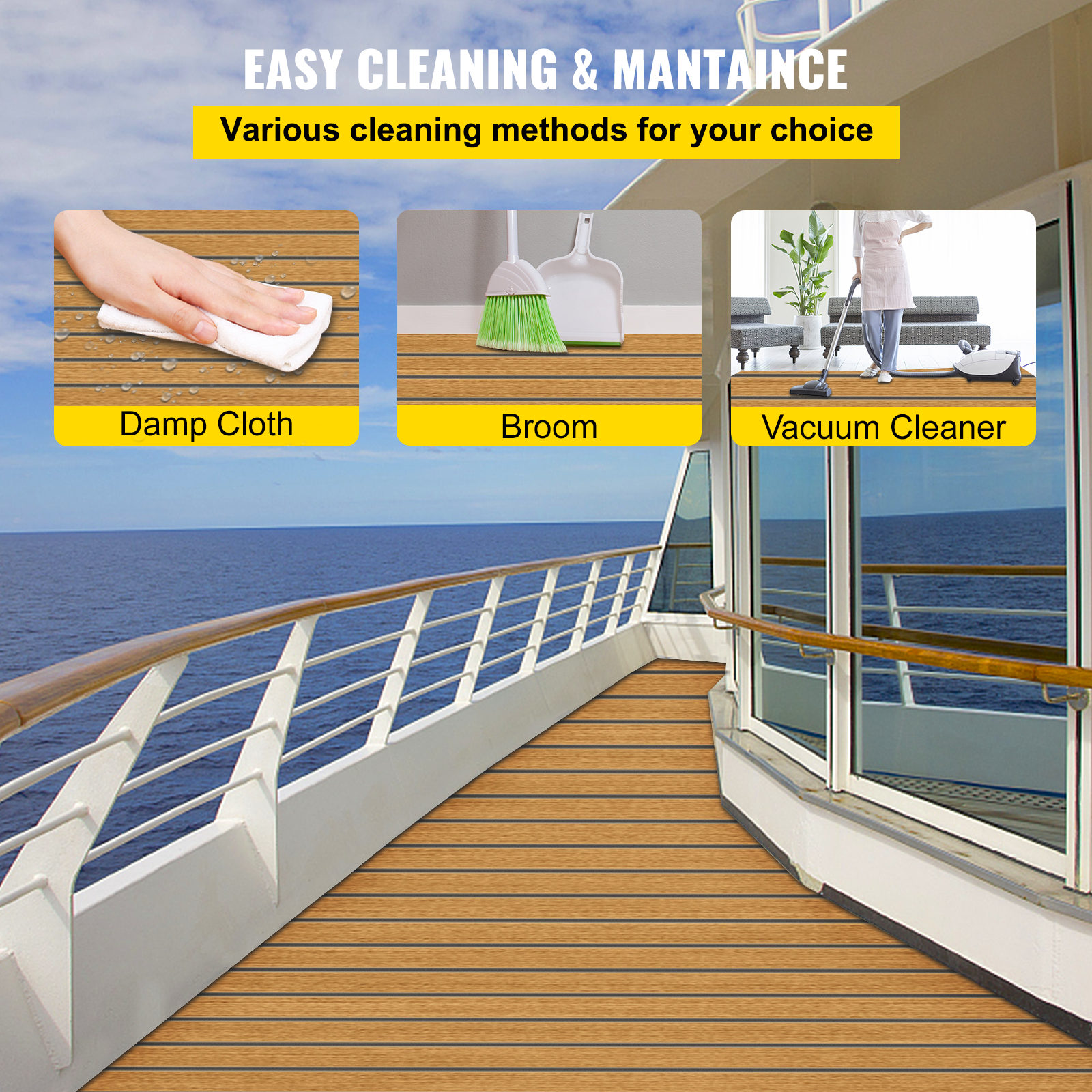 Deluxe Eva Foam Boat Marine Flooring Mat Faux Teak Decking Yacht Car