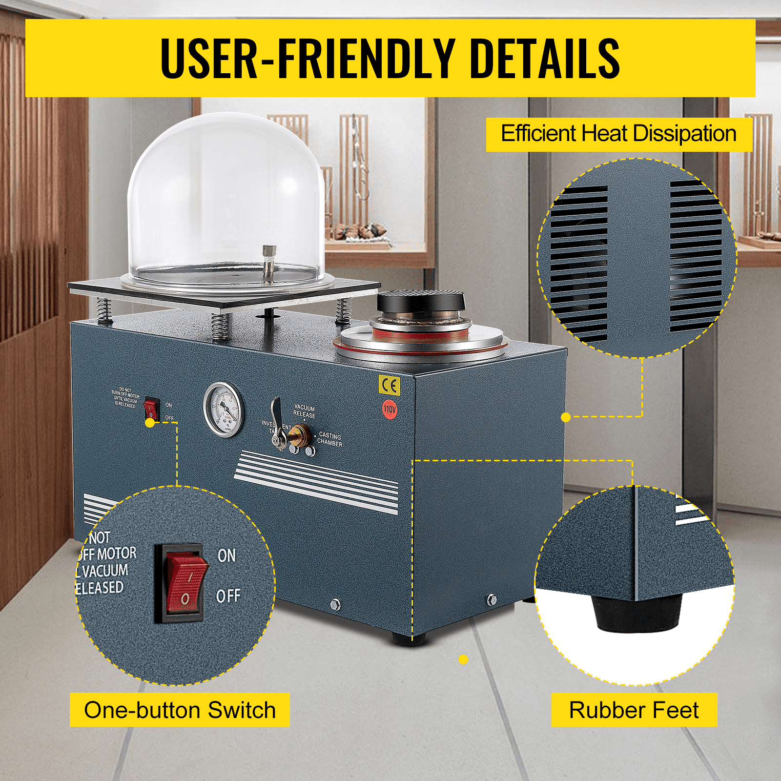 VEVOR Vacuum Investing Casting 2L Vacuum Casting Machine with 3 CFM