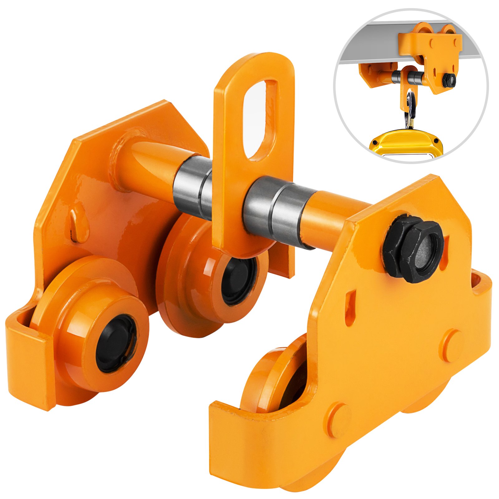 2 Ton Push Beam Trolley For Heavy Loads To 4400 lbs Fits Straight