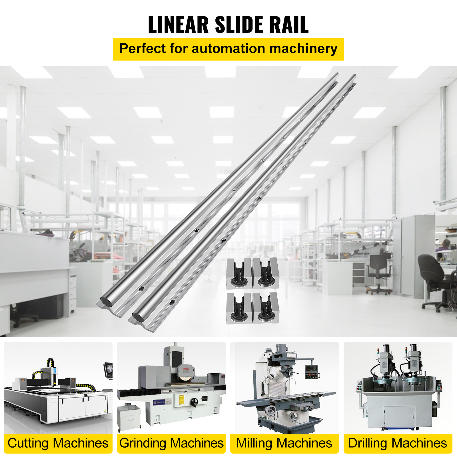 Sbr20-1500 20mm 2x Linear Guideway Rail Set Cnc Linear Rail Machinery ...