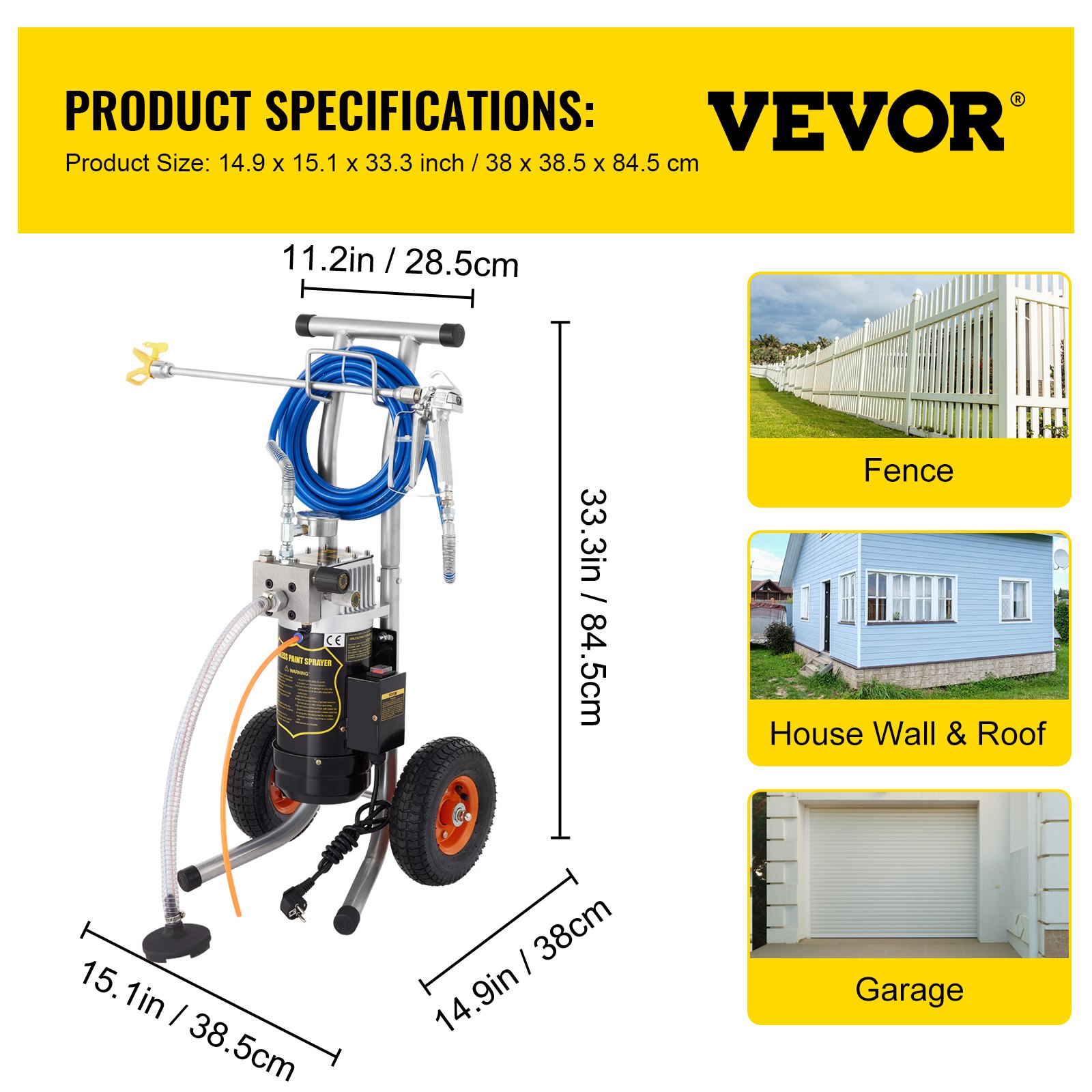 VEVOR VEVOR 3.5HP Airless Paint Sprayer DIY Electric Spray Gun for