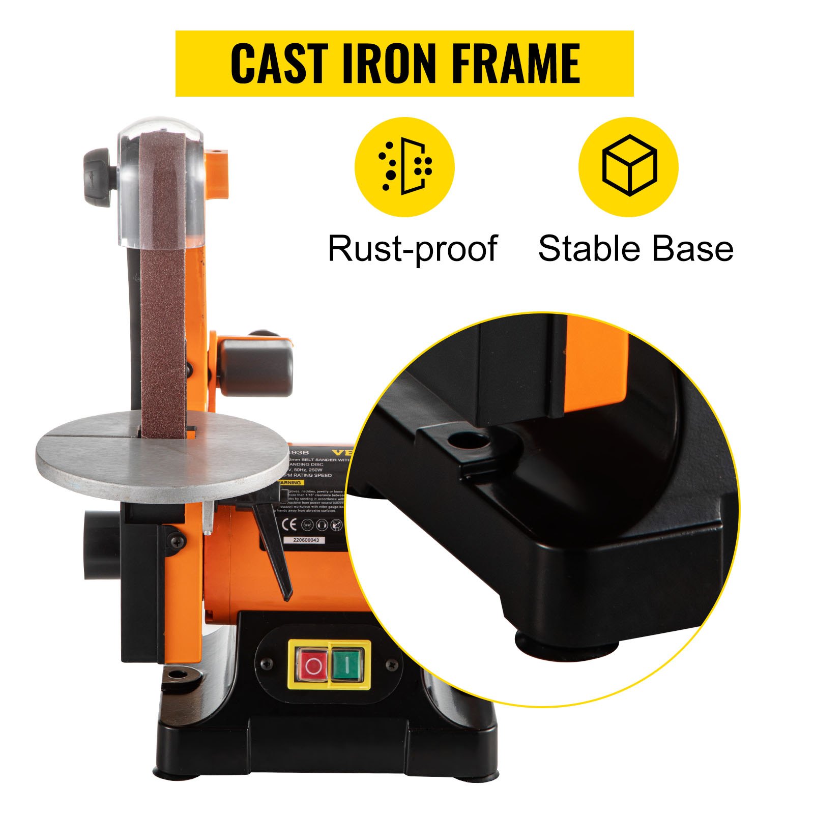 VEVOR VEVOR Electric Belt Grinder Sander 5 Inch Electric Belt & Disc