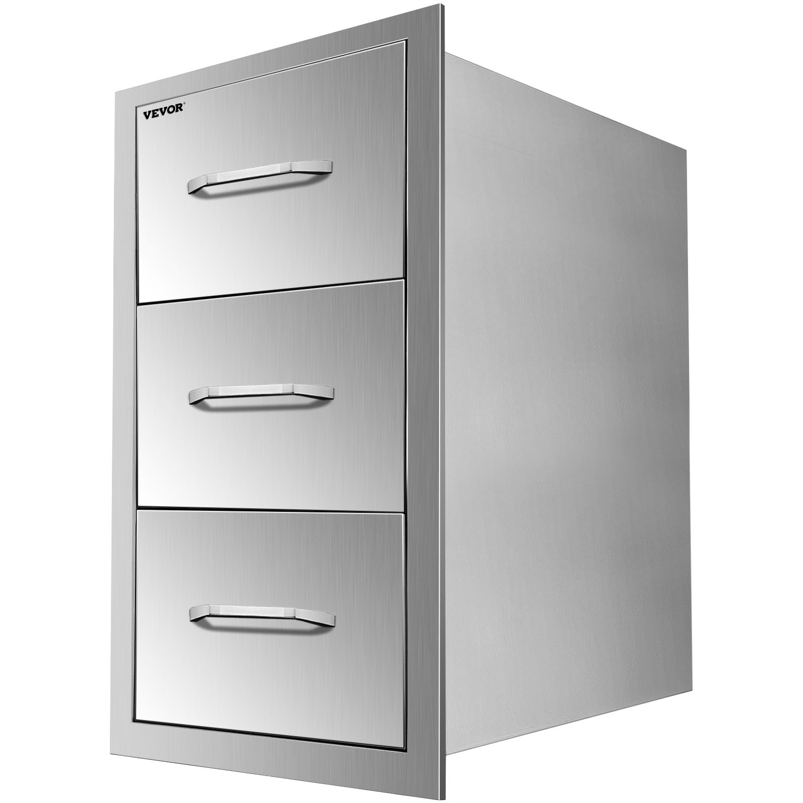 30"x17" Outdoor Kitchen / Bbq Island Stainless Steel Triple Storage