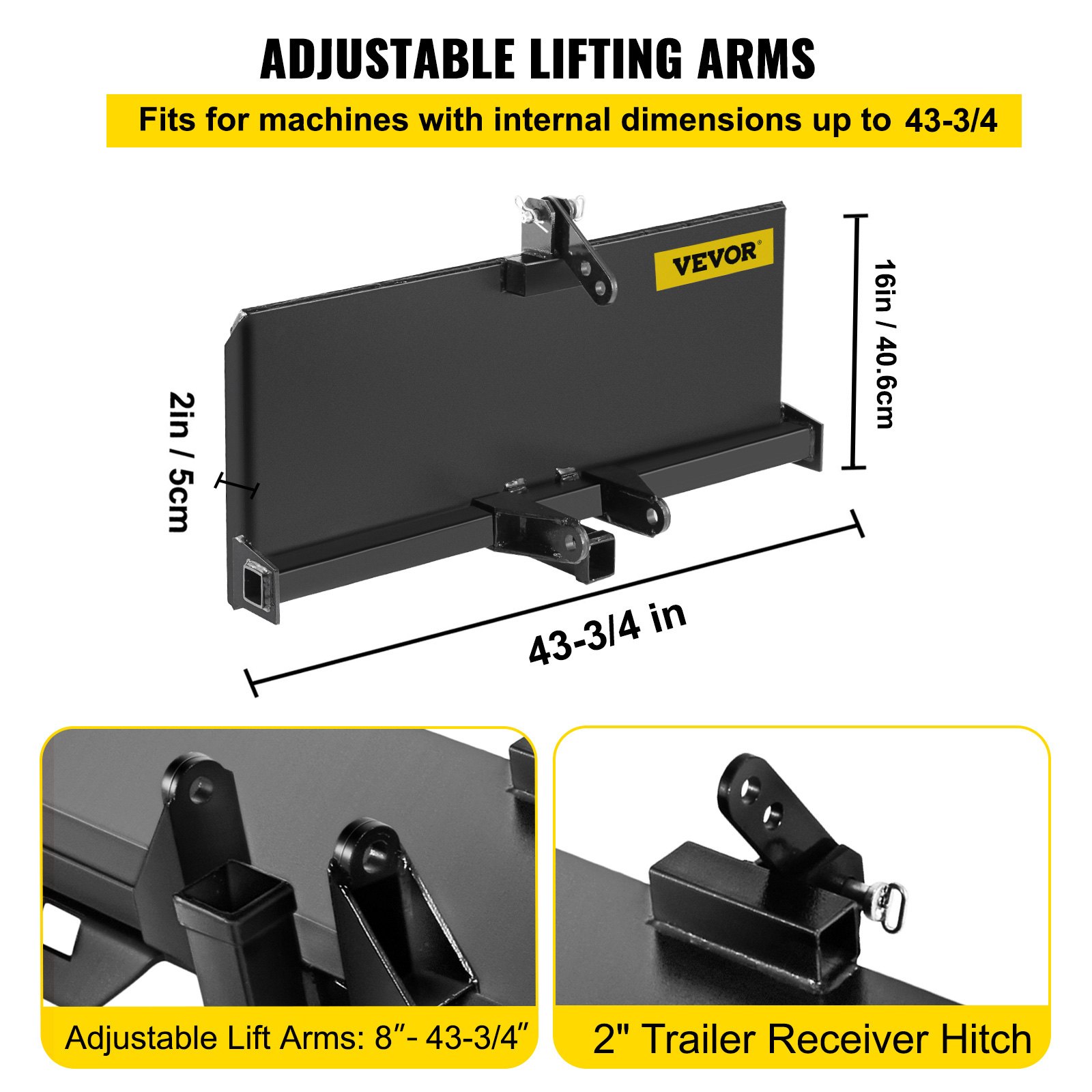 3 Point Attachment Adapter Skid Steer Trailer Hitch Front Loader Case ...