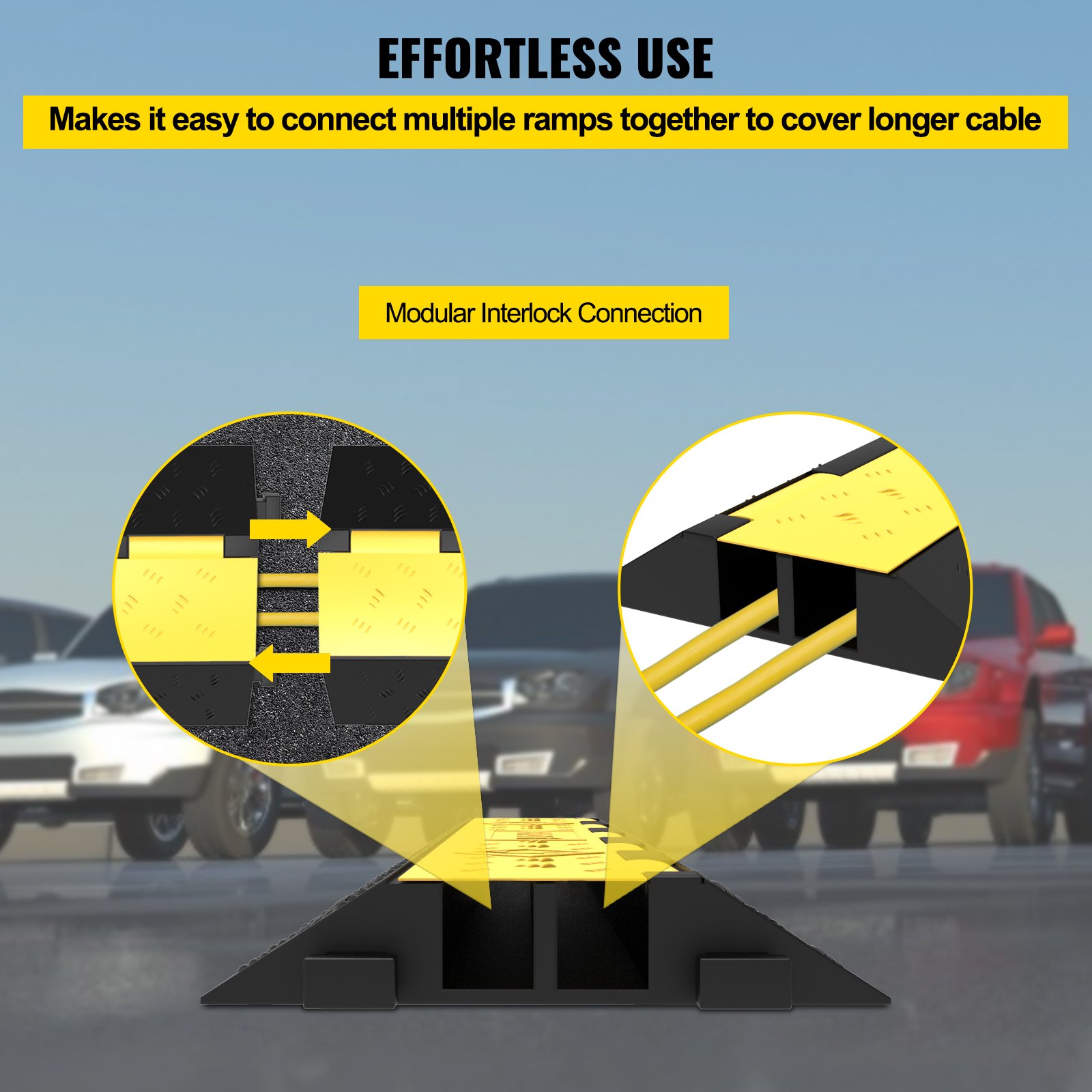 VEVOR 2 PCs 39 In Speed Bumps 2000 Lbs Cable Protector Ramp Drop Over - Foto 8