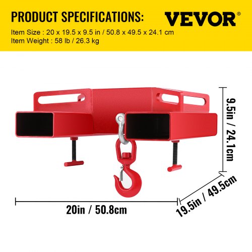 VEVOR Forklift Lifting Hook, 6600lbs Capacity Forklift Lifting Hoist