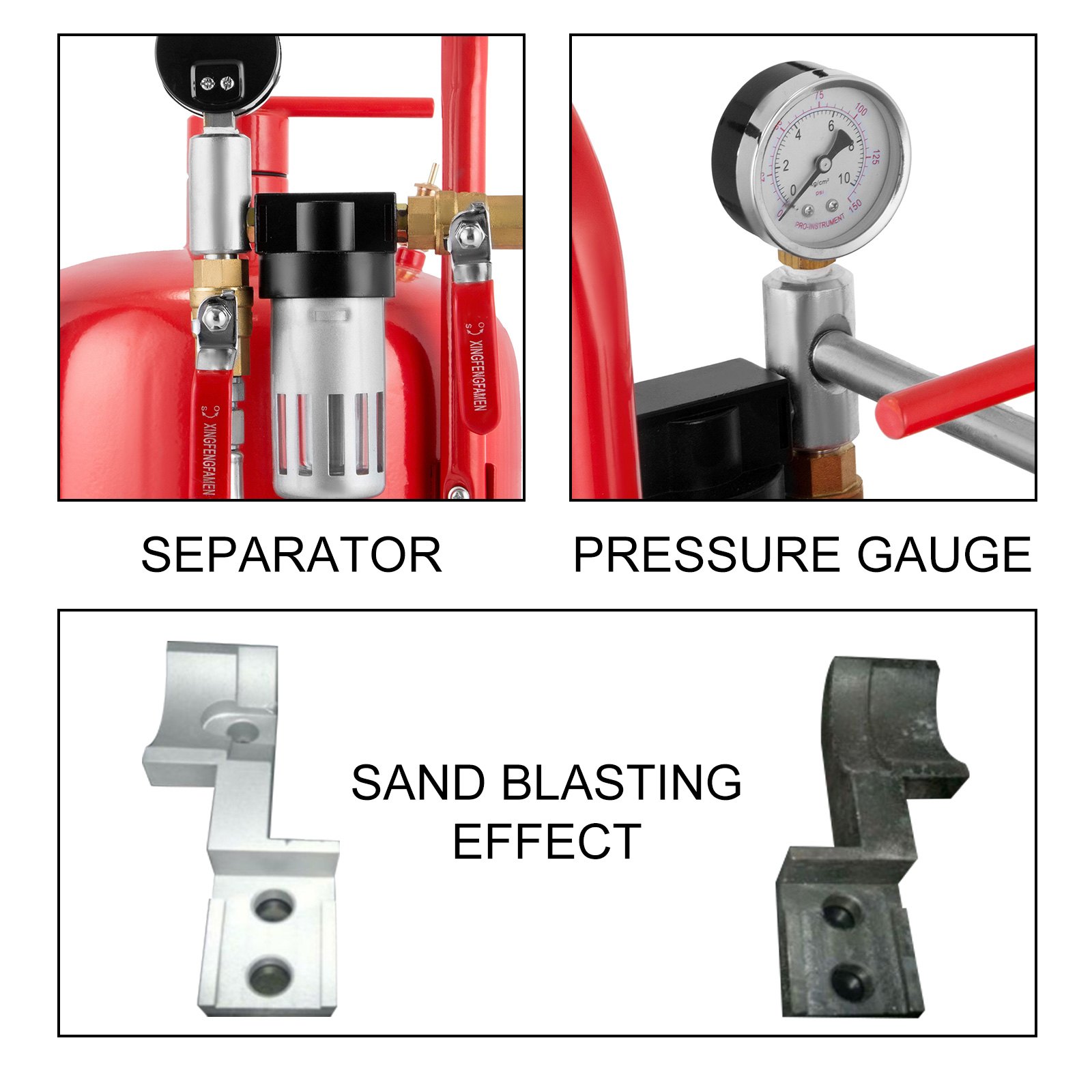 VEVOR 10 Gallon/40L Sandblaster Equipped with Nozzle ShutOff Valve