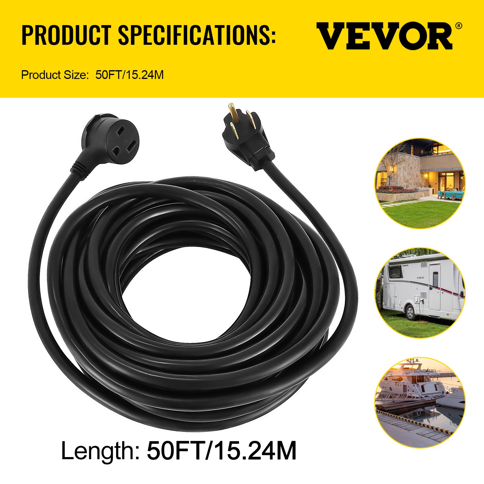 50FT 220V 50 Amp Heavy Duty 10AWG Welder Extension Cord MIG TIG Plasma